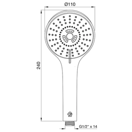 Flor de ducha FV 125.PRO.3F cr ducha manual plastica 3 func