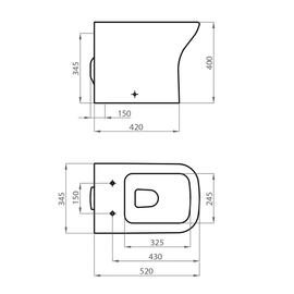 Inodoro corto Ferrum 4.5lts temple blanco TEM-IN-001-BL