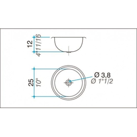 Bacha Baño Johnson Para Vanitory Diametro 25x12 O250L