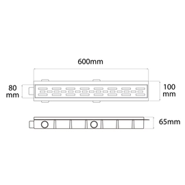 Desague Ideal Lineal Encastrable ABS 60 cm rejilla paralela acero inox 12115
