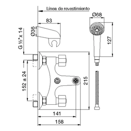 Grifería de ducha FV arizona con transferencia 0112/B1P-CR