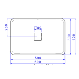 Bacha Deca Slim rectangular de apoyo negro mate L.13060.94