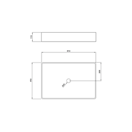 Peirano Bacha Apoyo Rectangular 61cm Bch09