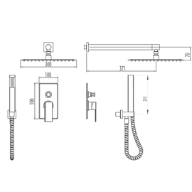 Griferia ducha 2V c/duchador monocomando Hidromet cromo 9712CRCR