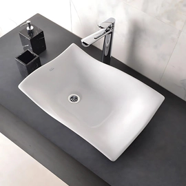 Bacha de lavatorio Ferrum 51x35 cm tori ondulada TOR-BH-048-BL