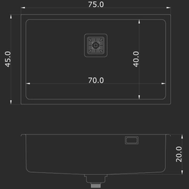 Bacha bajo mesada simple Mi pileta Black 670B