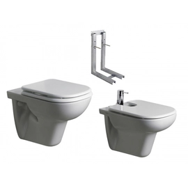 Juego Baño Ferrum Bari de Colgar Inodoro Bidet Tapas