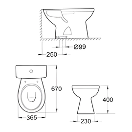 Inodoro Roca apoyo italiana blanco