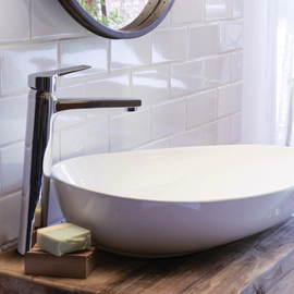 Griferia lavatorio Peirano Mora monoc alto cromo 61-193