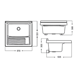 Pileta Ferrum traful lavadero blanca TRA-PD-009-SU