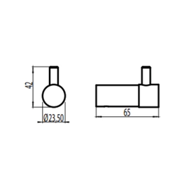 Accesorio de baño Hidromet Texture percha black 9852NEGR