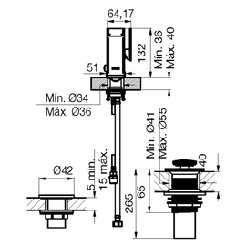 Grifería de bidet Novum hito monocomando negro FR189/J5B-FB
