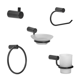 Accesorios de baño kit 5 pzas Negro 10005bl