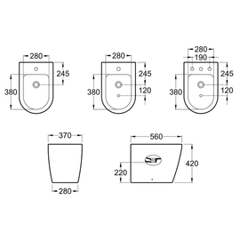 Bidet inspira round 3 agujeros blanco Roca