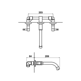 Griferia Lavatorio Pared Andez Match Classic Cromo 550.19