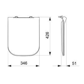Tapa de inodoro Ferrum temple uf slim cierre suave TEM-TP-001-BL