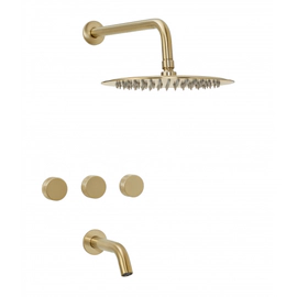 Griferia de ducha Peirano Fabric c/transf Gold  80-100G