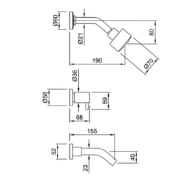 Griferia ducha c/transf Peirano adra cromo 80-162 (a)