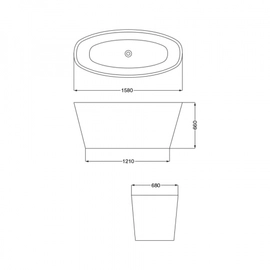 Bañera Ferrum Isla Oval bca BL003 KHI-IS-006-BL