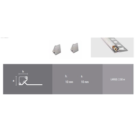 Guardacanto Atrim Lumiere Led Quadra duo 10x10mm 3965