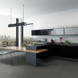 Porcelanato Vite 80x80 liscio graphite natural 1º