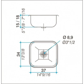 Bacha de cocina simple Johnson c/antirrebalse E37
