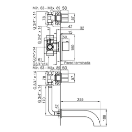 Vistas para termostato ducha y bañera Novum edge FR219/J3.0