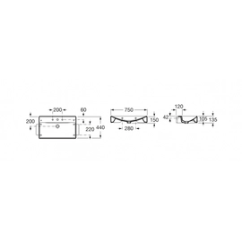 Lavatorio Roca Diverta 750 3 Ajugeros Bco