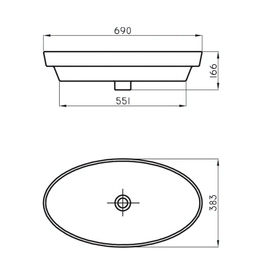 Bacha de lavatorio Ferrum milos ovalada blanca MLS-BH-054-BL
