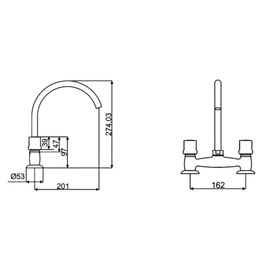 Grifería de cocina Hidromet semplice 70060CR