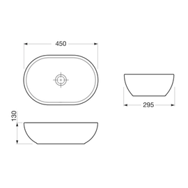 Bacha apoyo oval lea 45x29.5CM blanco Roca