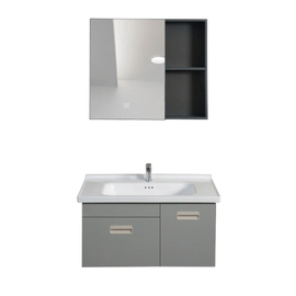 Vanitory Uhome bacha y espejo gris claro 80cm HC-018-80