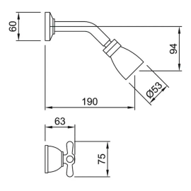 Griferia de ducha sin transferencia Peirano Ares 474