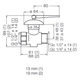 Llave de gas FV cromo M-H 13 mm 0822.01-13