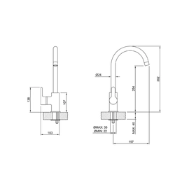 Griferia de cocina Peirano Adra Monocomando cr 20-162