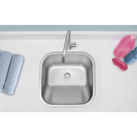 Bacha de lavadero Tramontina 40x40cm hera25L satinado 94403107