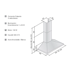 Campana de pared LLanos Classic pulsante 90 cm 24930
