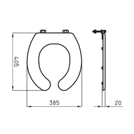 Asiento Ferrum espacio en ''U'' sin tapa ESP-TP-003-BL