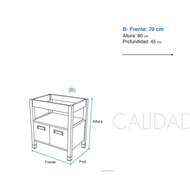 Mueble Campi Domus 70 con mesada Wengue 3 agg D70MC/L3