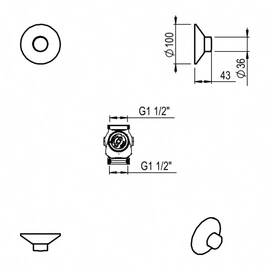 Griferia Valvula descarga Hidromet c/corte black 939