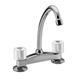Griferia Peirano Cocina Mesada Laza Cromo Blanco 919/M