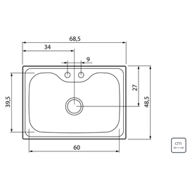 Bacha de cocina tramontina 69x49 morgana 60fx satinado 93806122