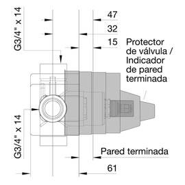Unidad termostatica FV 3/4 para ducha 0219.FVBASE