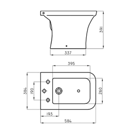 Bidet Ferrum milena 3 Ag blanco MIL-BI-301-BL