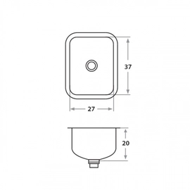 Bacha de cocina Mi Pileta Bajo mesada Simple 401