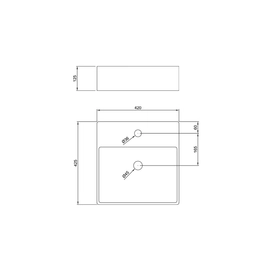 Bacha De Apoyar Peirano Cuadrada 420X420X125 BCH04/1