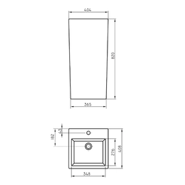 Lavatorio Ferrum milos pedestal cuadrado blanco MLS-LV-004-BL