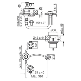 Grifería de baño FV pampa kit Lavatorio + ducha + bidet