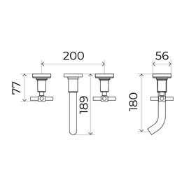 Griferia de Lavatorio pared Estalgrif Tauro black