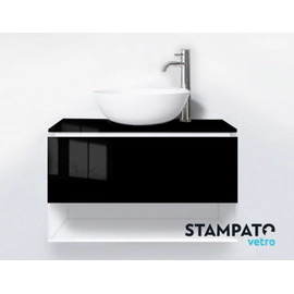 Vanitory Stampato de colgar negro liso 4081 sin bacha